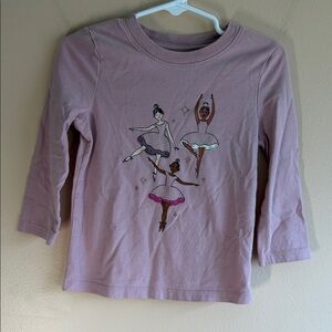 Cat & Jack Lavender Long Sleeve Ballerina Graphic Tee